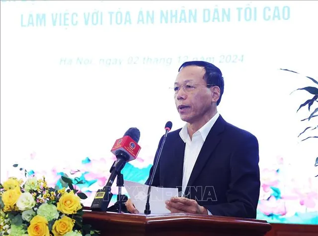 Chủ tịch nước Lương Cường làm việc với Tòa án Nhân dân tối cao - Ảnh 4.